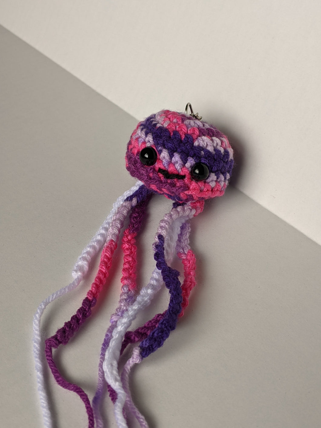 Amigurumi Purple-Multi Jellyfish keyring